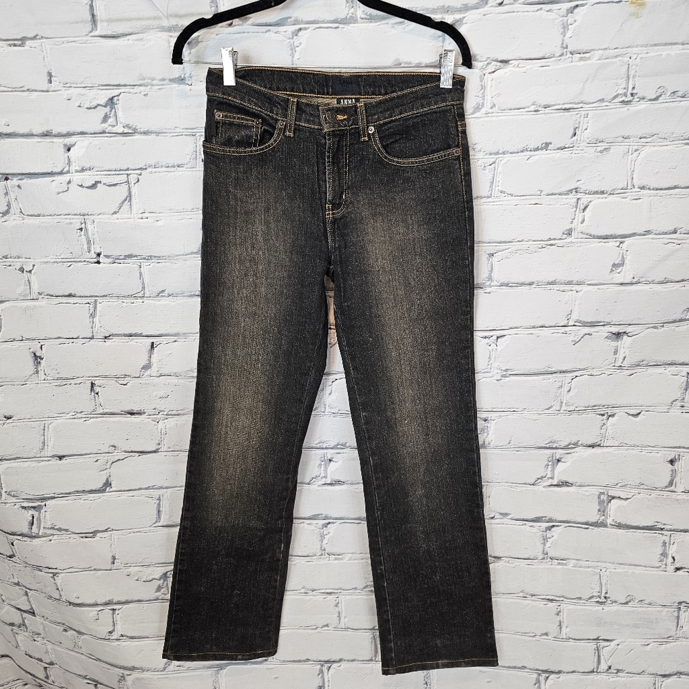 Anna Sui Black Sand Wash Straight Leg Jeans